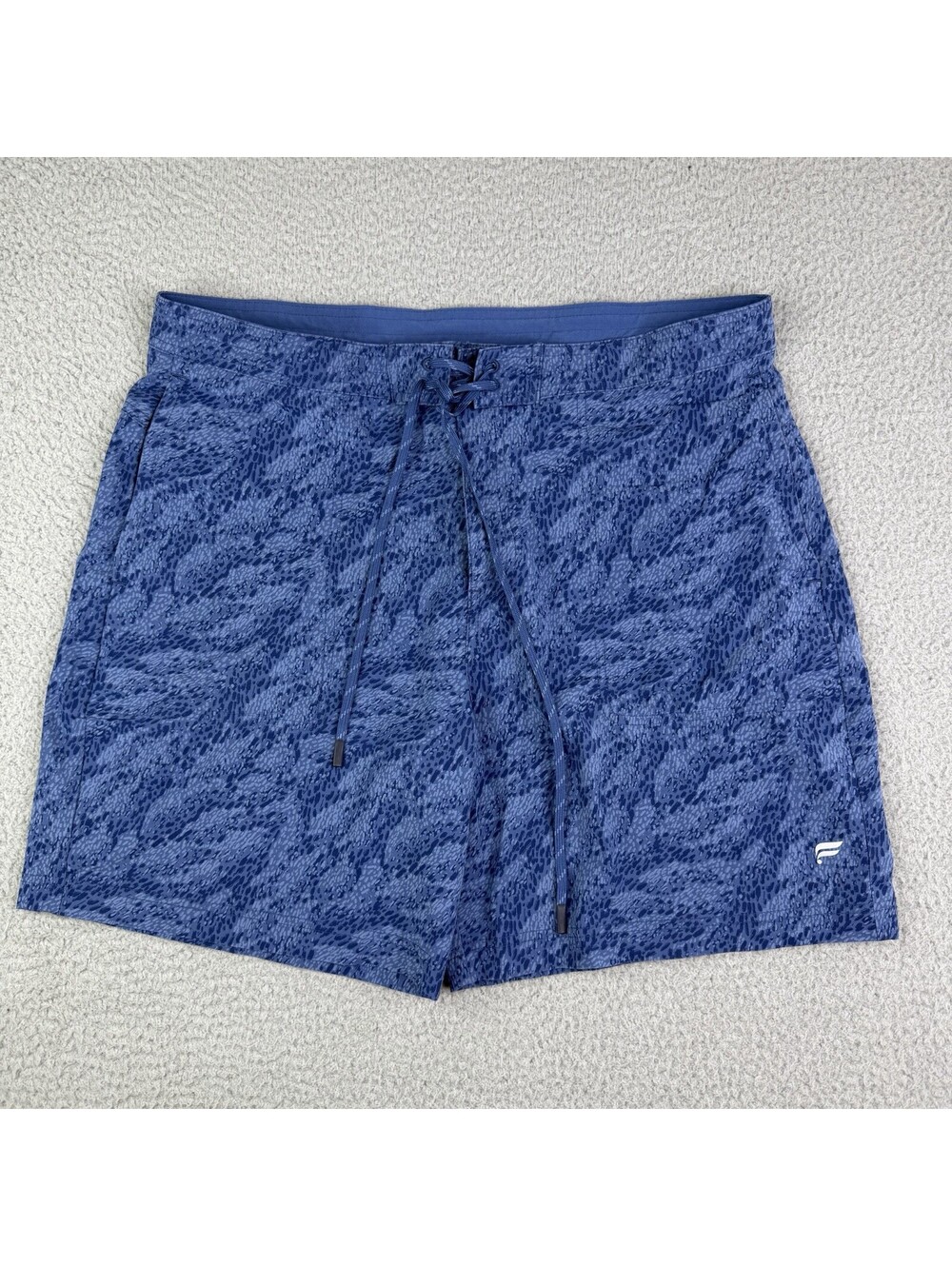Fabletics Shorts Mens 35 Blue Indigo Swim Trunks Pockets Athletic Beach Light